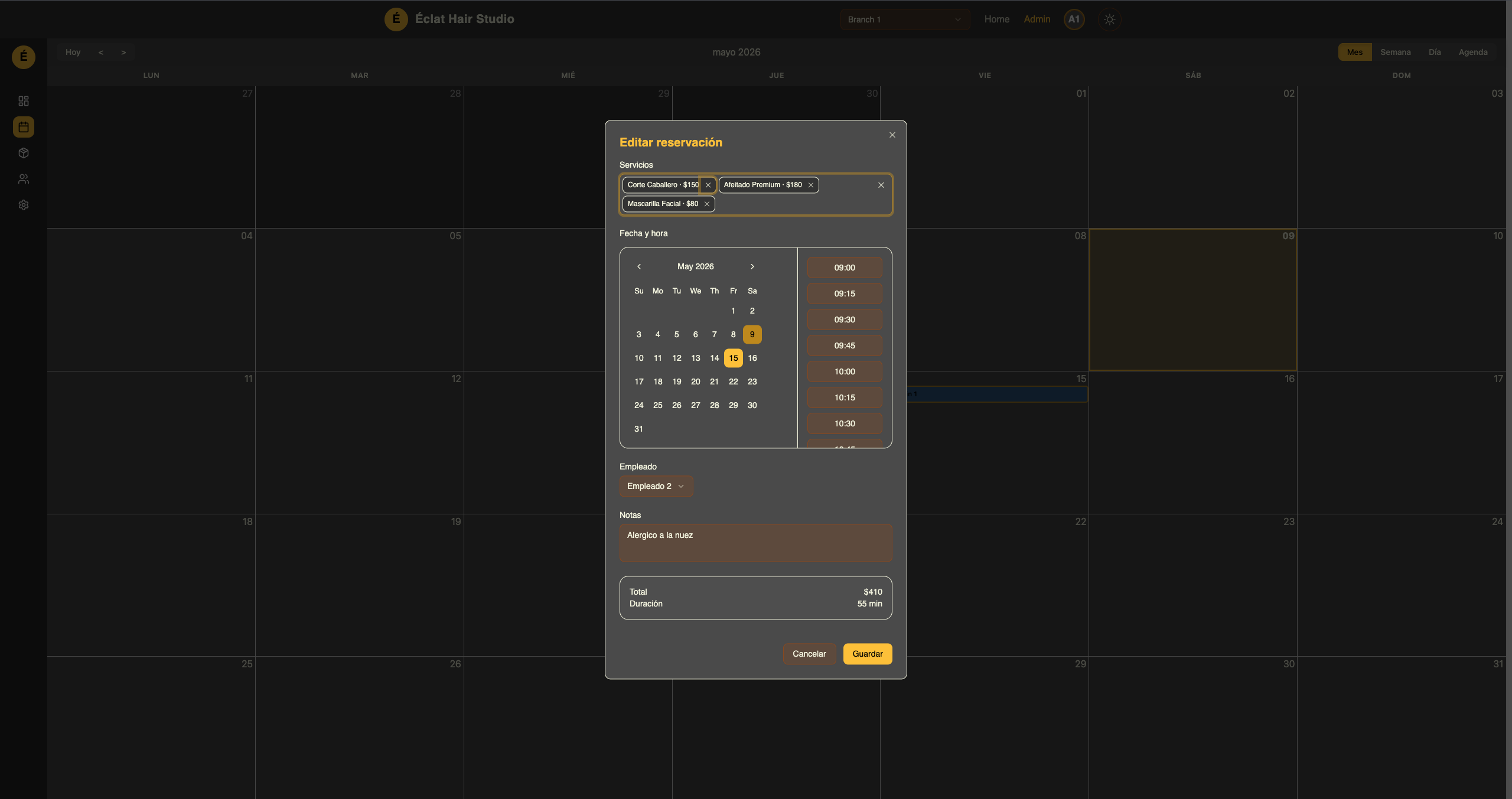 Éclat Booking Platform